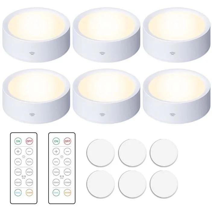 Wholesale 40 Lumen Colorful Battery Cabinet Wall Light with Remote 4PCS LED Home Decorative Wall Mount Touch Night Lamp Time Setting Sensor LED Lighting