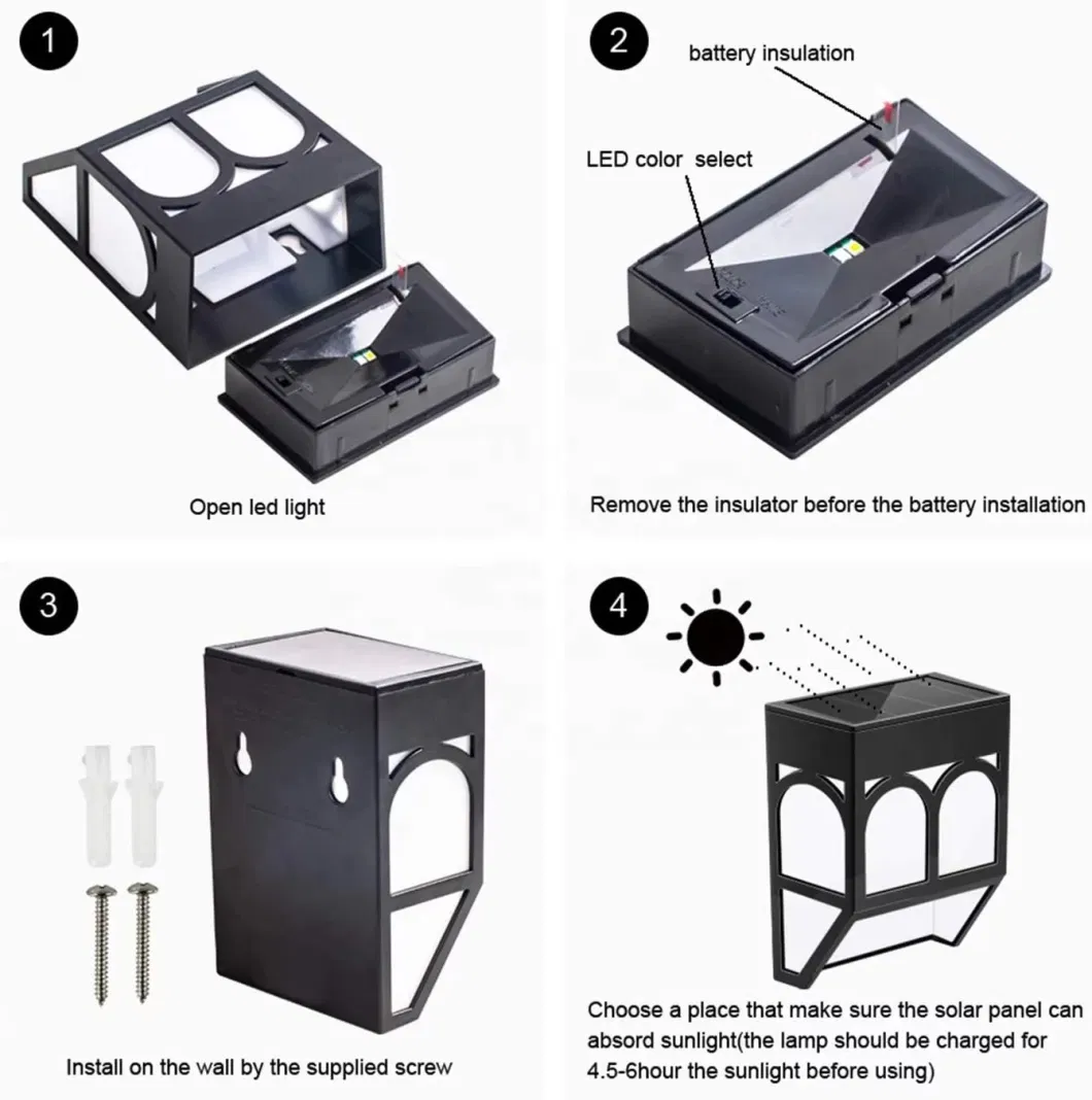 Special Hot Selling Made China Superior Quality Durable Using Garden Decorative Wall Mount LED Solar Light