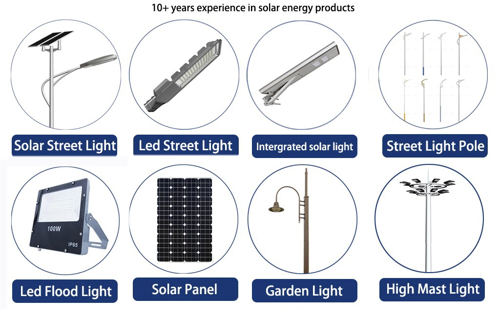 25m Solar LED Street Lamp Post Octagonal Post