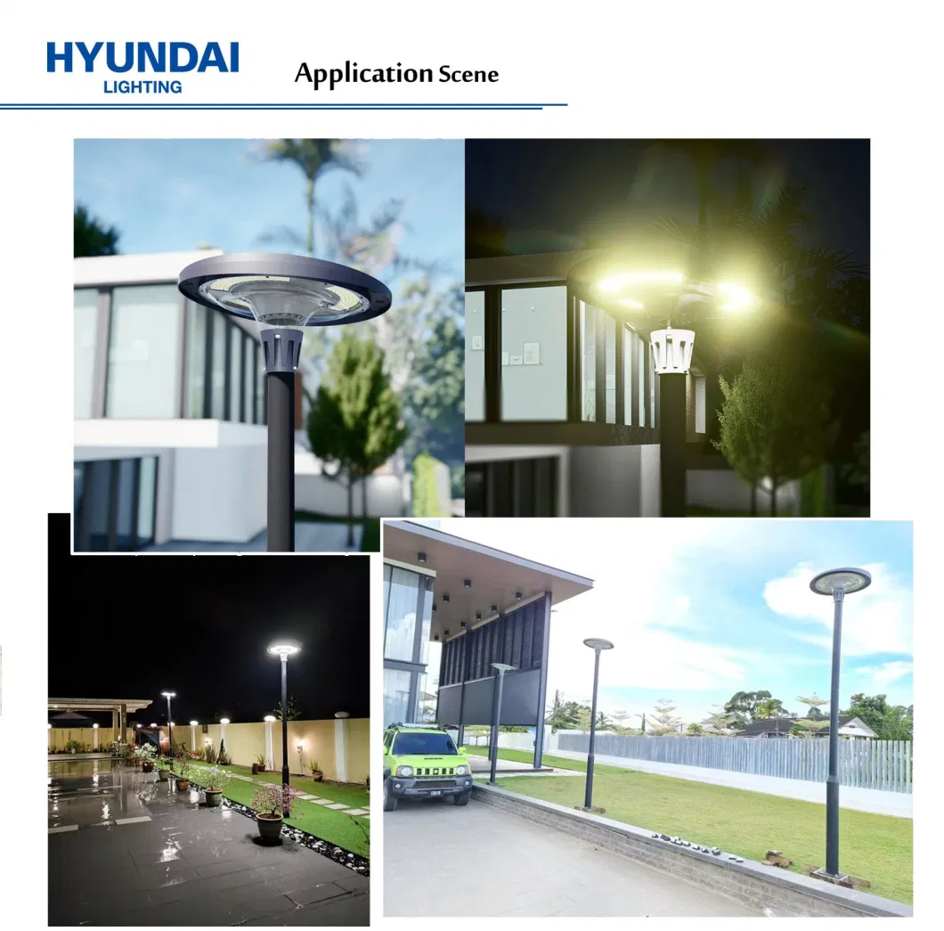 Hyundai Hot Sale Smart Control with Bluetooth Music Solar RGB LED IP65 UFO Garden Landscape Light Street Lighting