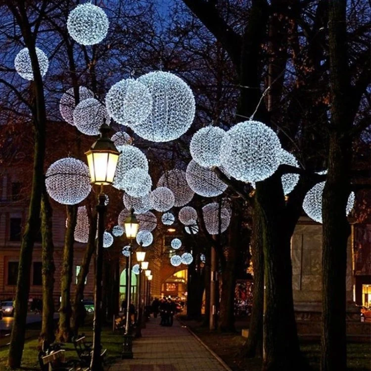 LED Christmas Weddings Decoration 3D Motif Lights Outdoor Hang LED Ball Lights