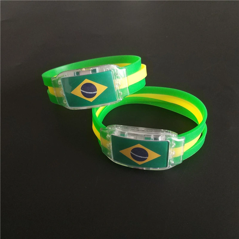Customize Silicone LED Wristband Luminous Flag Bracelet for Game, Events and Sports