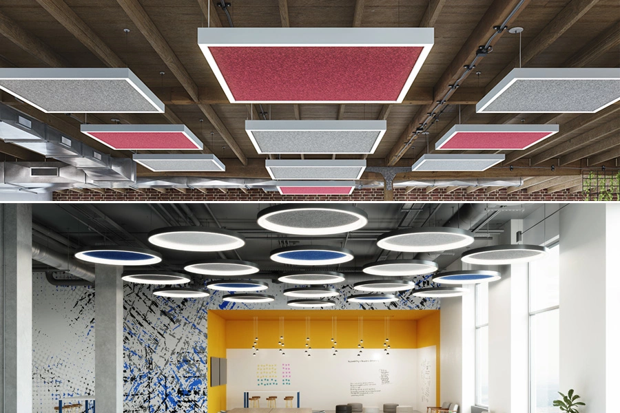 Modern Design Linkable Suspended Linear LED Luminaire with Acoustic Soluation