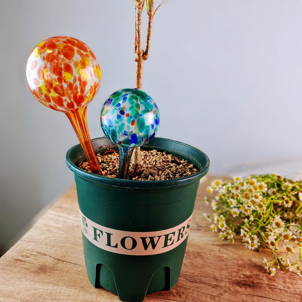 Colorful Hand Blown Glass Decorative Indoor Potted Plant Hydro/Aqua Automatic/Self Watering Flower Water Bulbs