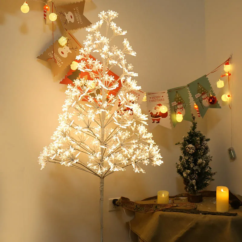 Christmas Pre-Lit LED Light Tree Decorative White Birch Tree