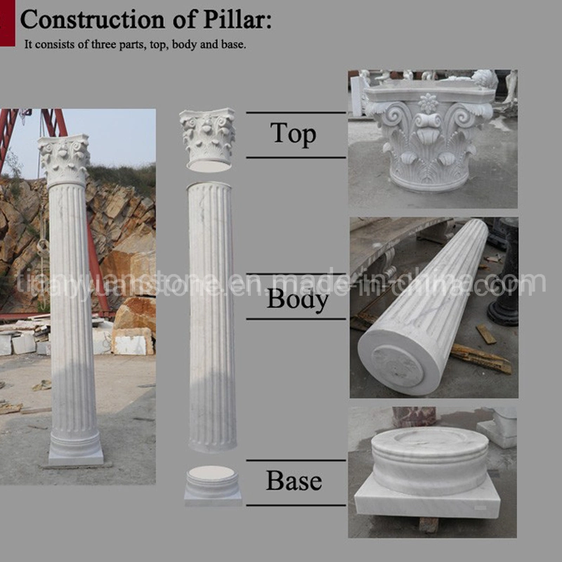 Marble Stone Carving White Roman Column
