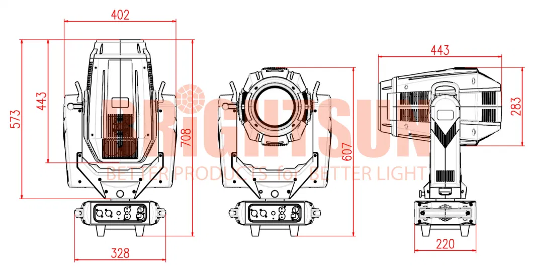 550W LED Profile Beam Spot Wash Cmy CTO 6in1 Moving Head Light