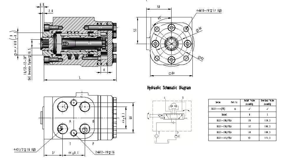 Bzz1 Medium Displacement External Hydraulic Orbital Steering Unit Engine Parts