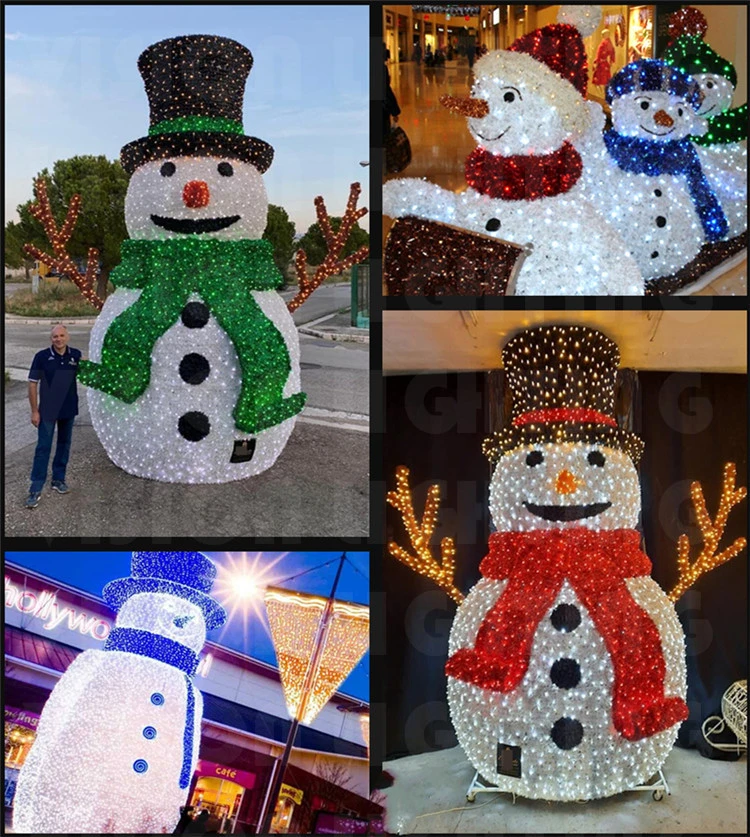 Christmas Street Decorative Outdoor Large LED Snowman 3D Motif Lights