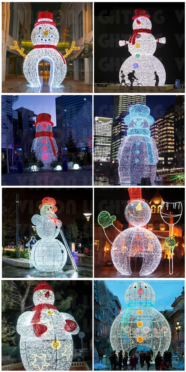 Christmas Street Decorative Outdoor Large LED Snowman 3D Motif Lights