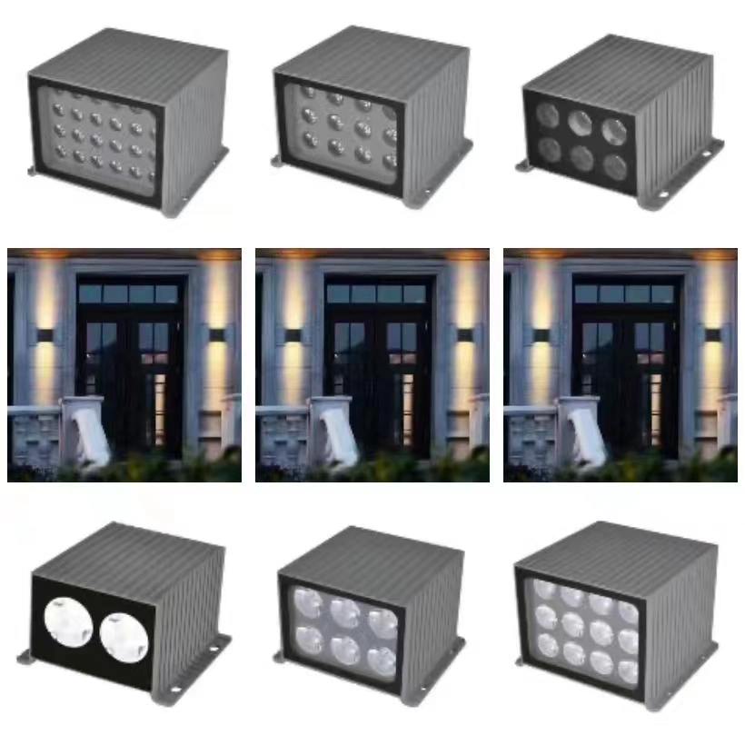 LED Decorative 3degree Narrow Beam Angle Building Aluminum Square IP65 Facade Hotel 8W 36W 48W up Down Wall Lights