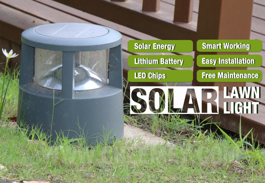 Endurable Solar Pillar LED Light Bollard 1.8W with LiFePO4 Lithium Battery