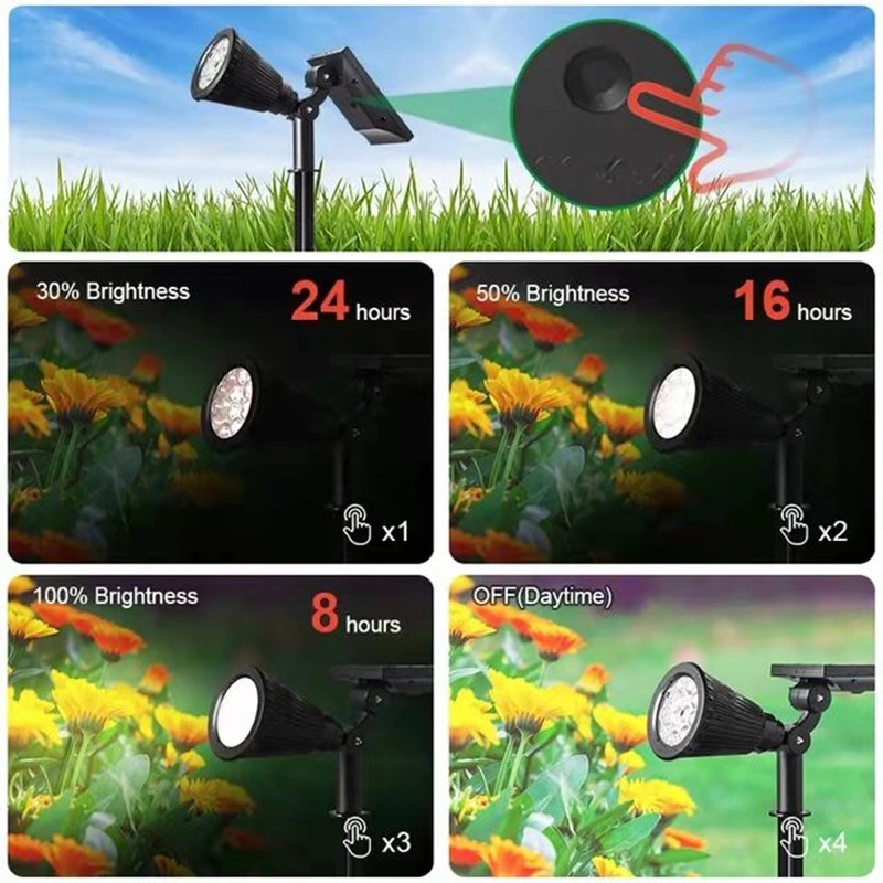 ABS Solar Lawn Lights with 8 Color Change for Outdoor Garden Landscape Mini Split Solar Spotlights