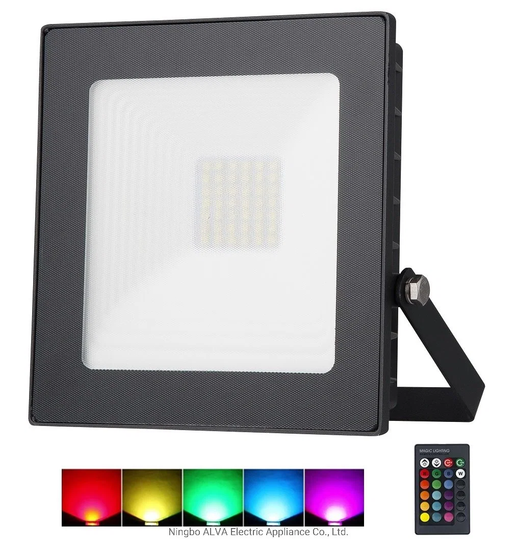 Outdoor IP65 Waterproof Project Light Reflector RGB 50W LED Floodlight Colorful SMD High Power LED Light LED Floodlight with CE CB F11 LED RGB Flood Light