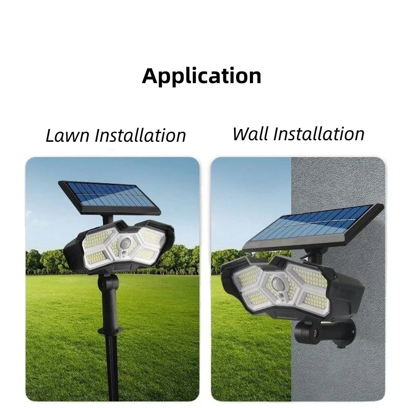 2023new Waterproof Outdoor Motion Sensor Solar COB LED Spike Garden Lawn Spotlight