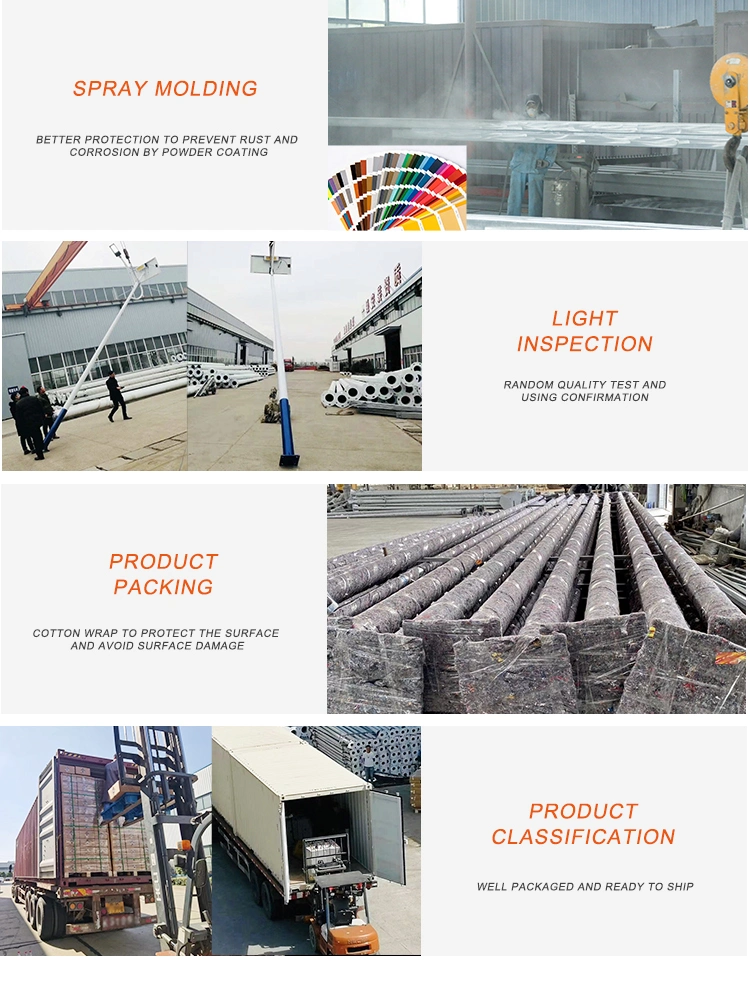 Hot DIP Galvanized Polygonal Round Pole Price Power Coating Street Steel Lighting Pole Post