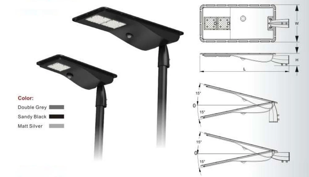 Solar Street LED Luminaire Outdoor IP66 Waterproof 3000lm 192 LED Solar Street Light with Motion Sensor Dusk to Dawn for Road Side Stadium