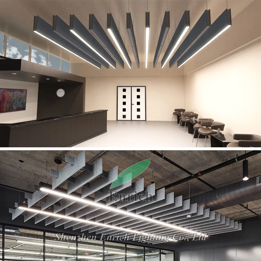 Modern Design Linkable Suspended Linear LED Luminaire with Acoustic Soluation