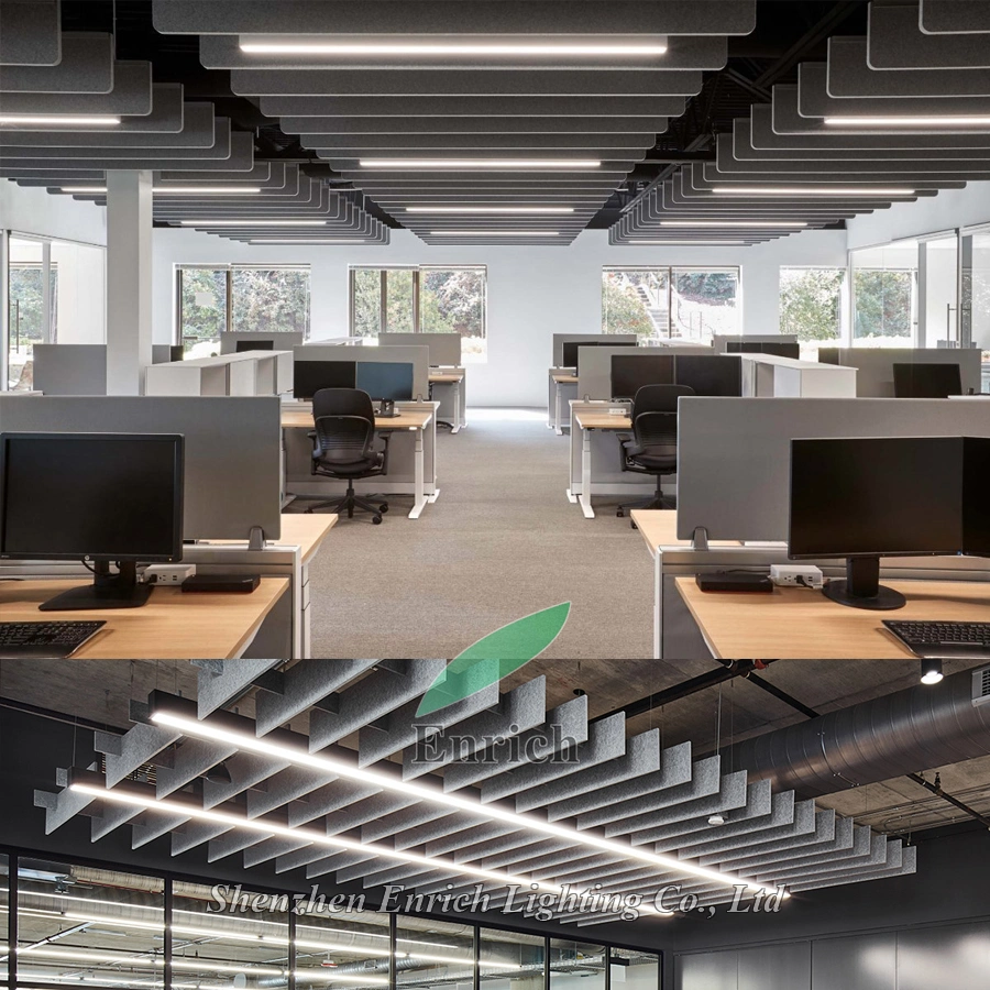 Modern Design Linkable Suspended Linear LED Luminaire with Acoustic Soluation