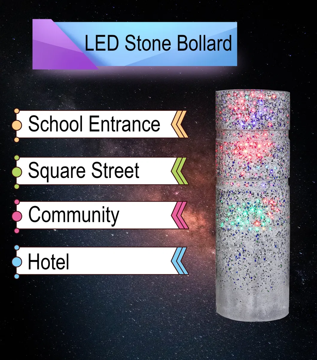 Luminous Stone Ball Car Parking Lot Road Blocking Special-Shaped Bollard