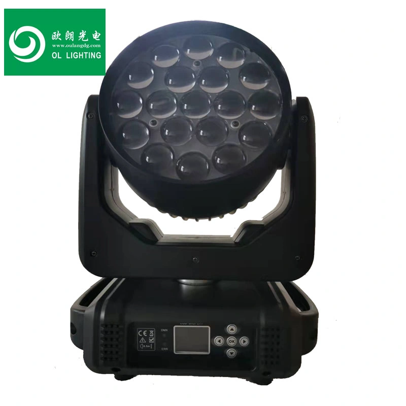 Stage Light 19psc 15W LED RGBW Beam Zoom Wash Moving Head Light