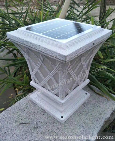 Smart Control Decoration Light Lamp Outdoor 5W Solar Fence Post Cap Lighting with Warm+White LED Light
