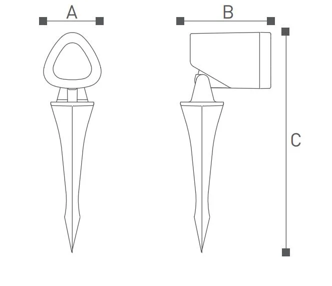 Landscape Lighting Wall Mounting and Ground Spike Solar LED Spotlights Outdoor for Garden Lawn Yard Pathway