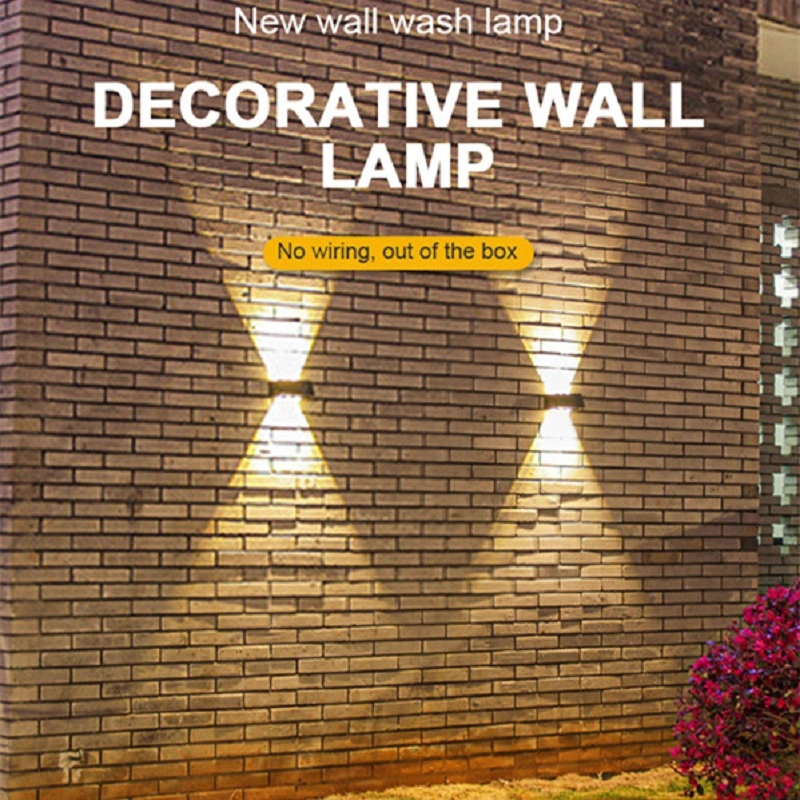 Two-Color Angle Adjustable Solar Wall Lighting LED Holiday Light Waterproof Christmas Lamp