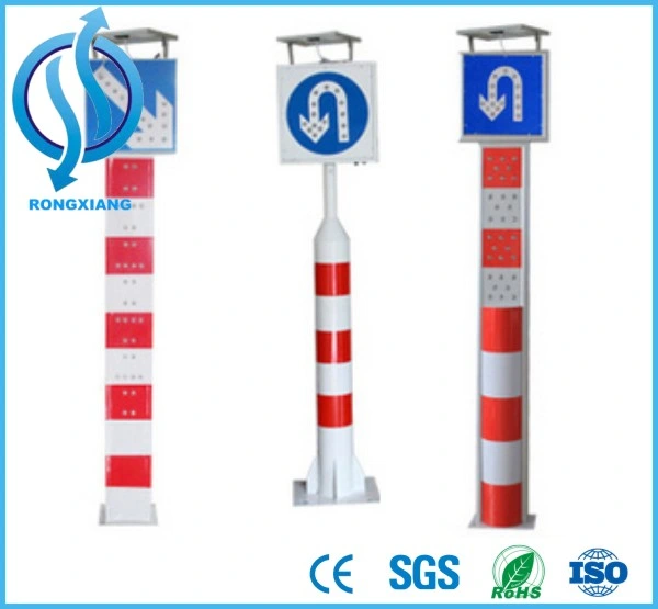 Solar LED Sign Bollard for Roadway Traffic Safety