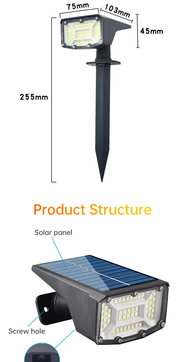 High Quality Cheap Price 50 LED Lights Outdoor Solar Spot Light Waterproof Solar Spotlight