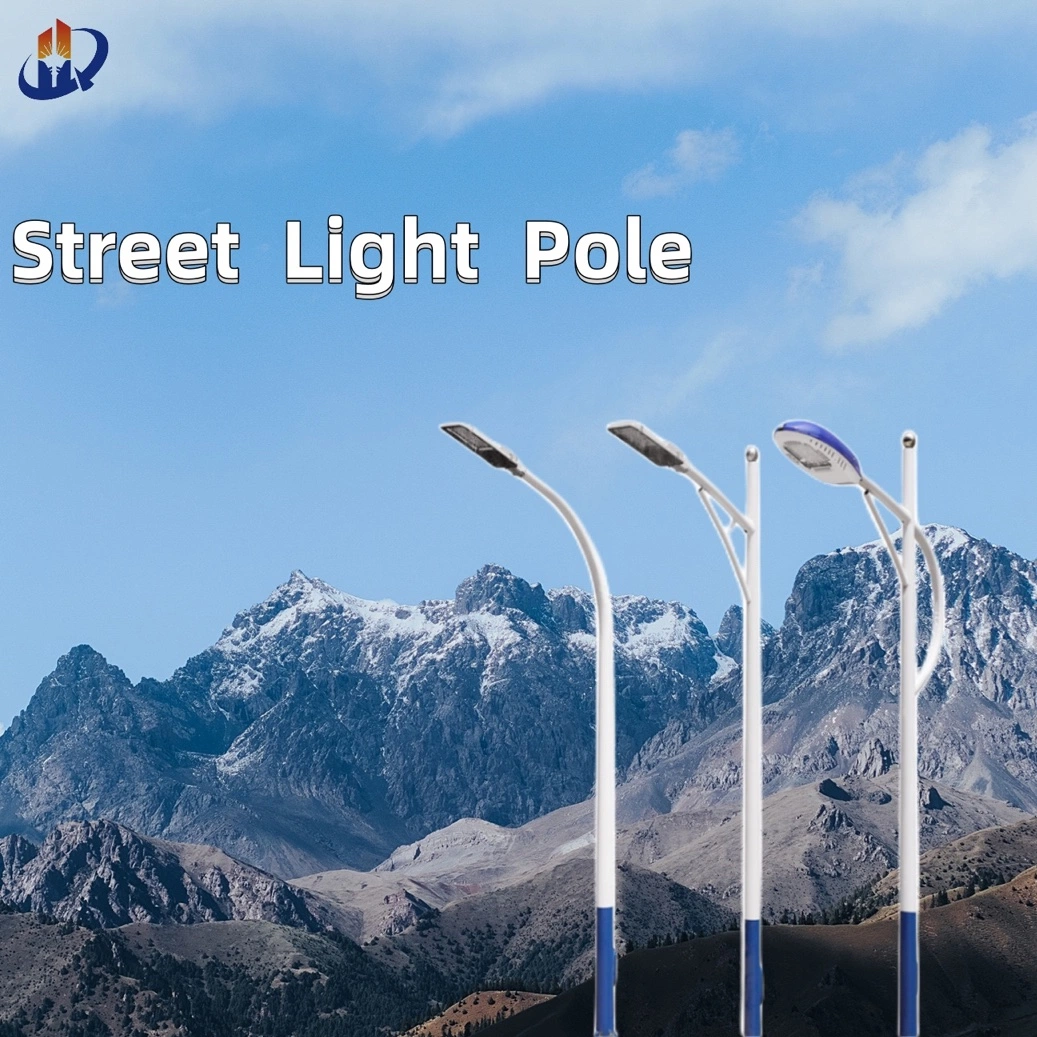Outdoor Street Light Pole 8m 10m Lamp Post with Single Arm Pole