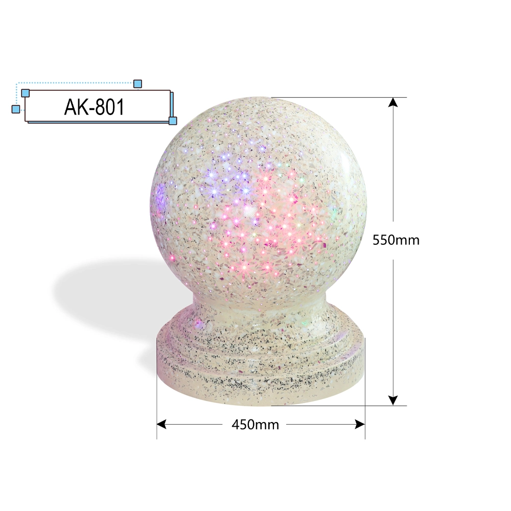 Luminous Stone Ball Car Parking Lot Road Blocking Special-Shaped Bollard