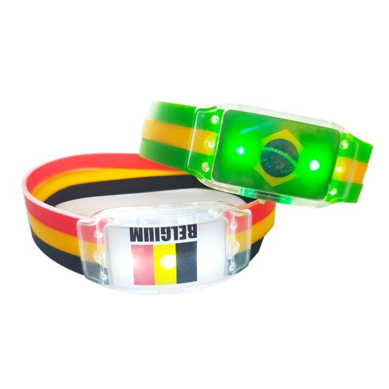 Customize Silicone LED Wristband Luminous Flag Bracelet for Game, Events and Sports