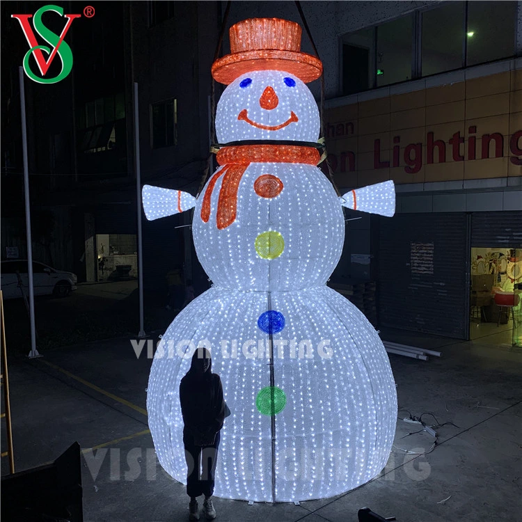Christmas Street Decorative Outdoor Large LED Snowman 3D Motif Lights