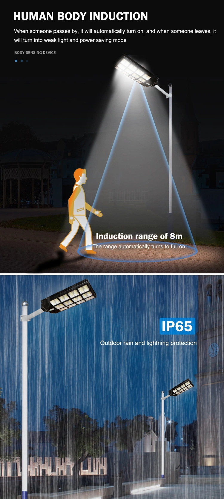 Wholesale Price 600W 800W 1000W Outdoor Bollard Waterproof IP65 Best Solar Flood Motion Sensor All in One Solar Power Garden LED Street Wall Flagpole Light