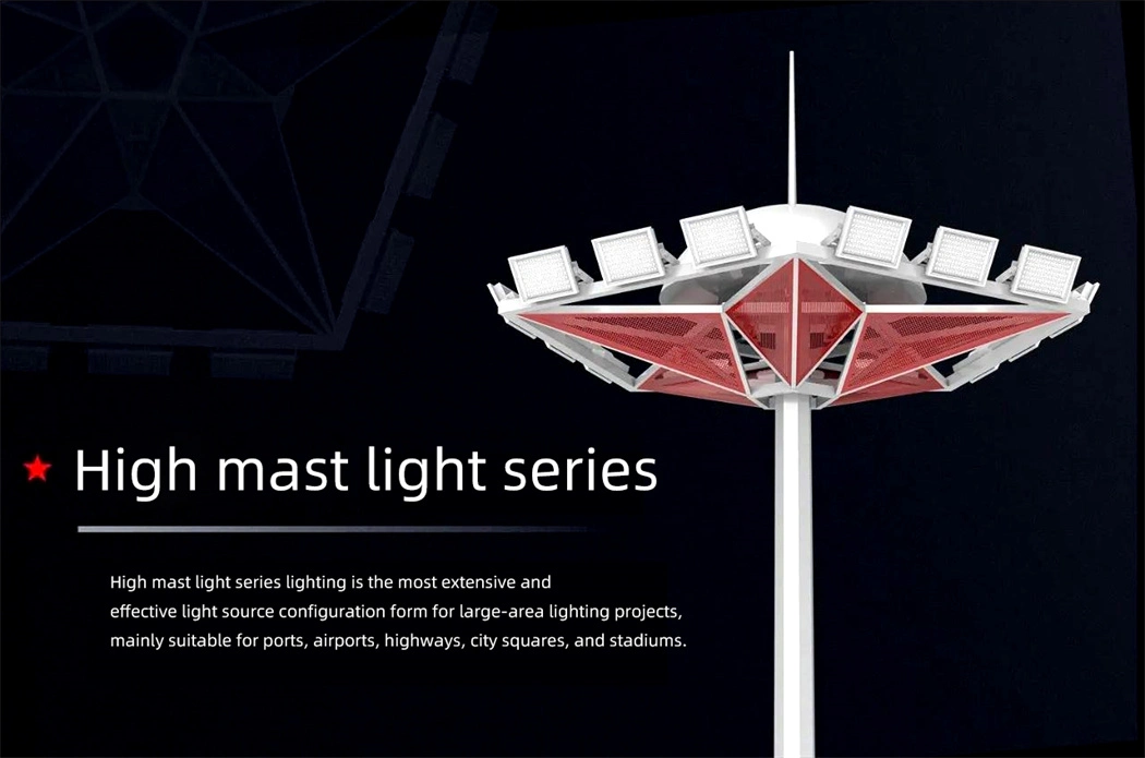 22m 25m 30m Telescopic High Pole Sports Stadium Light Pole High Mast