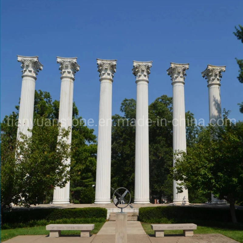 Garden Home Architectural Decorative Carved Stone Roman Pillars Marble Carving Greek Tapered Column for Indoor Outdoor Decoration