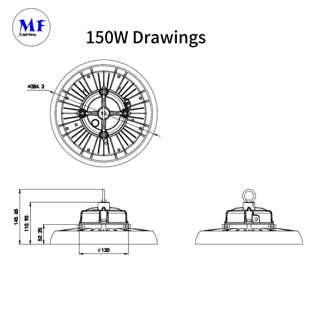 Highbay Light Warehouse Light UFO Lights Fixture 100W 150W 200W 150lm/W IP66 Factory Price High Bay Light