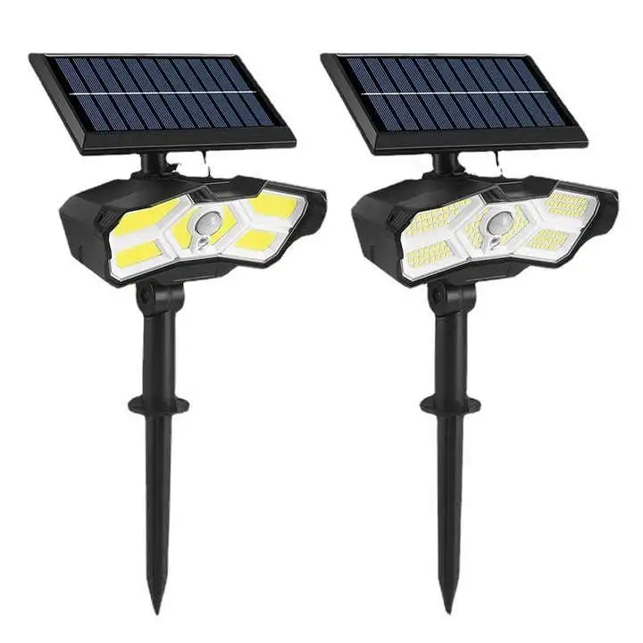 2023new Waterproof Outdoor Motion Sensor Solar COB LED Spike Garden Lawn Spotlight