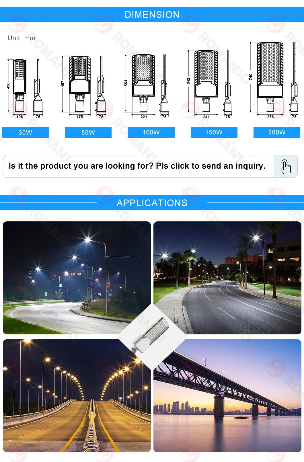 LED Sodium Vapor Street Light Intelligent Architectural Street Lighting