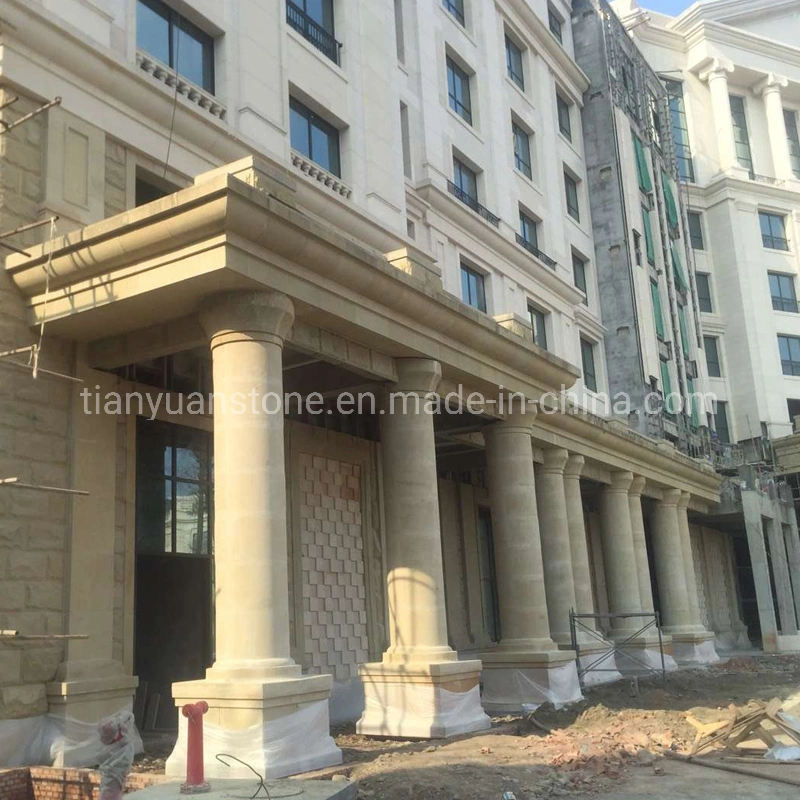 Skilled Carving Base, Roman Solid/Hollow Column with Stone Marble Granite Sandstone