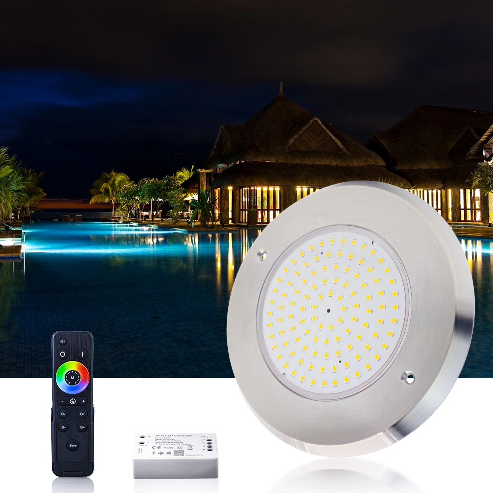 IP68 10mm RGB DC12V 316ss LED Underwater Lamp Wall Mounted LED Swimming Pool Light