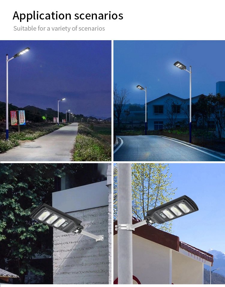 Wholesale Best Price 100W 150W 200W 250W Outdoor Energy Saving Powered Panel Flood Motion Sensor Road Battery Garden Wall LED All in One Solar Street Light