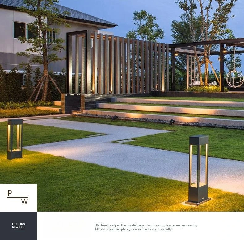 High Quality 7W 8W 9W 10W Modern Post Lawn Lamp 0.2m 0.6m 0.8m Outdoor Bollard LED Garden Light
