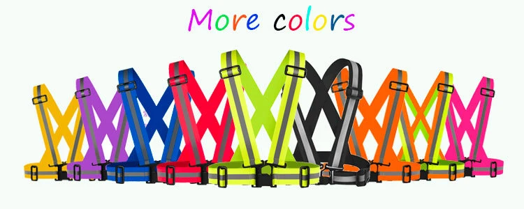 Reflective Safety Vest Elastic Adjustable Bands Set Running Sash Sport Gear Pack