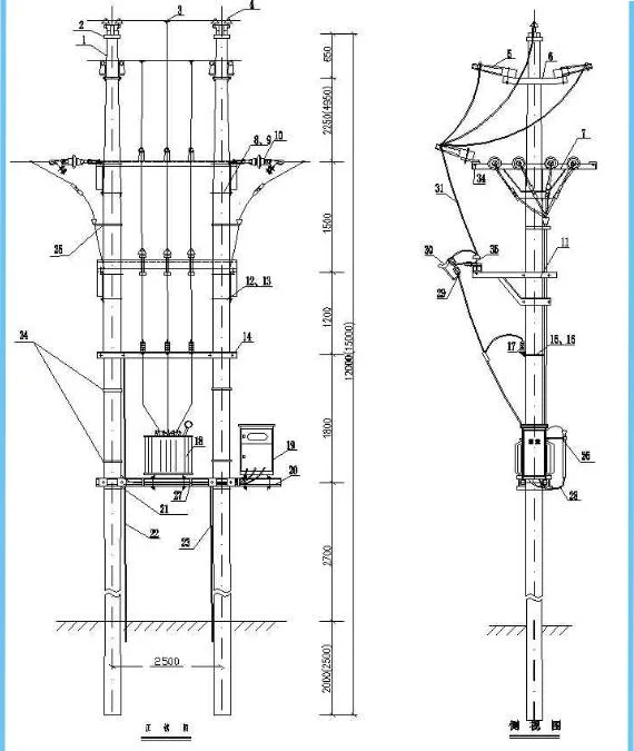 Philippines Hot DIP Galvanized 25FT 30FT 35FT 40FT 45FT Electric Steel Pole