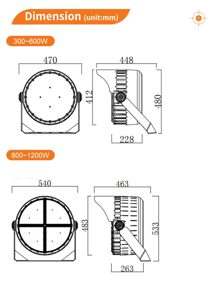 Lumileds LED Chips 500W AC85-277V 75000lm High Quality Stadium Lighting Sport Light LED Flood Light