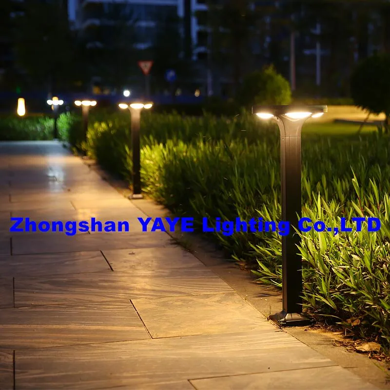 Yaye 2024 CE Solar 30W Garden Path Lights Black Aluminum Landscape Lawn COB IP66 LED Bollard Light for Landscape Yard Walkway Garden Light 1000PCS Stock