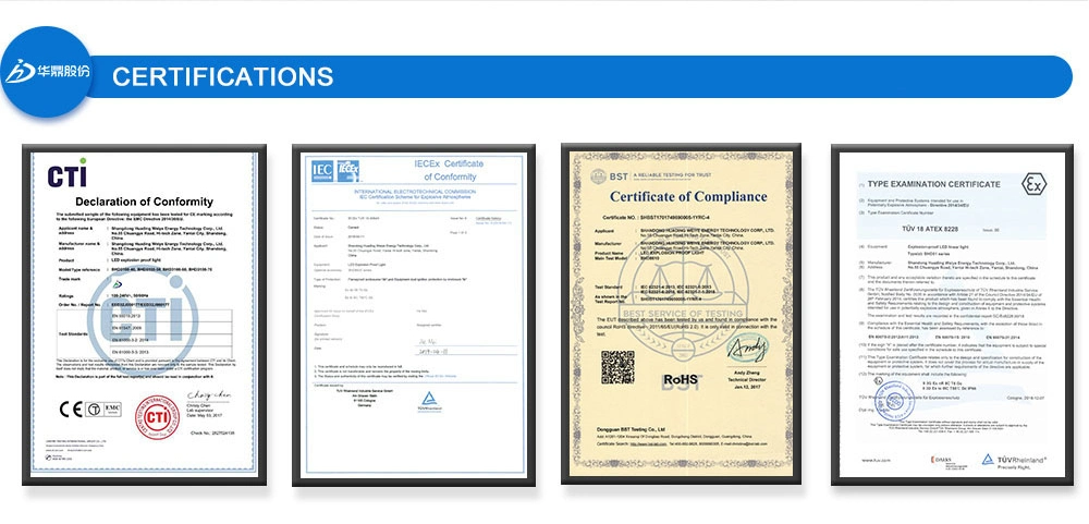 Huading LED Exproof Flame Proof Lighting Luminaires with Atex Certificate