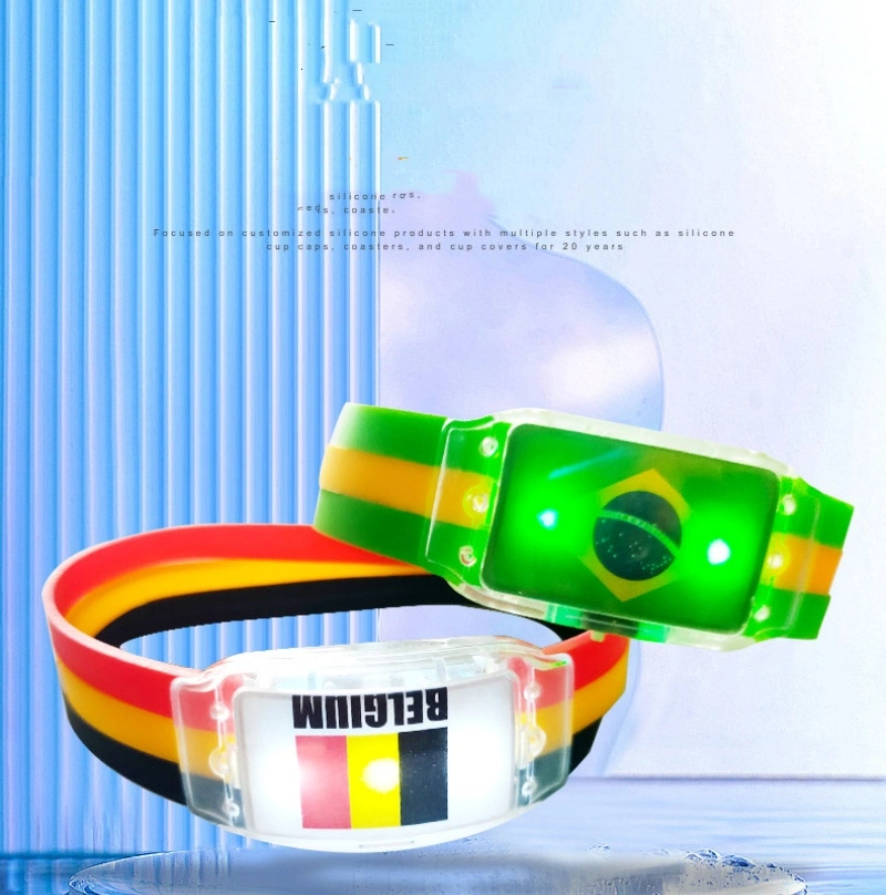 Customize Silicone LED Wristband Luminous Flag Bracelet for Game, Events and Sports